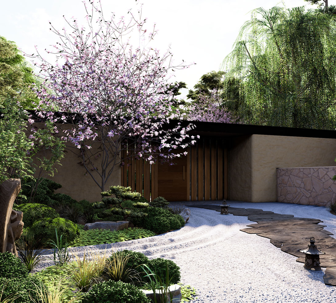 landscape rendering japanese garden
