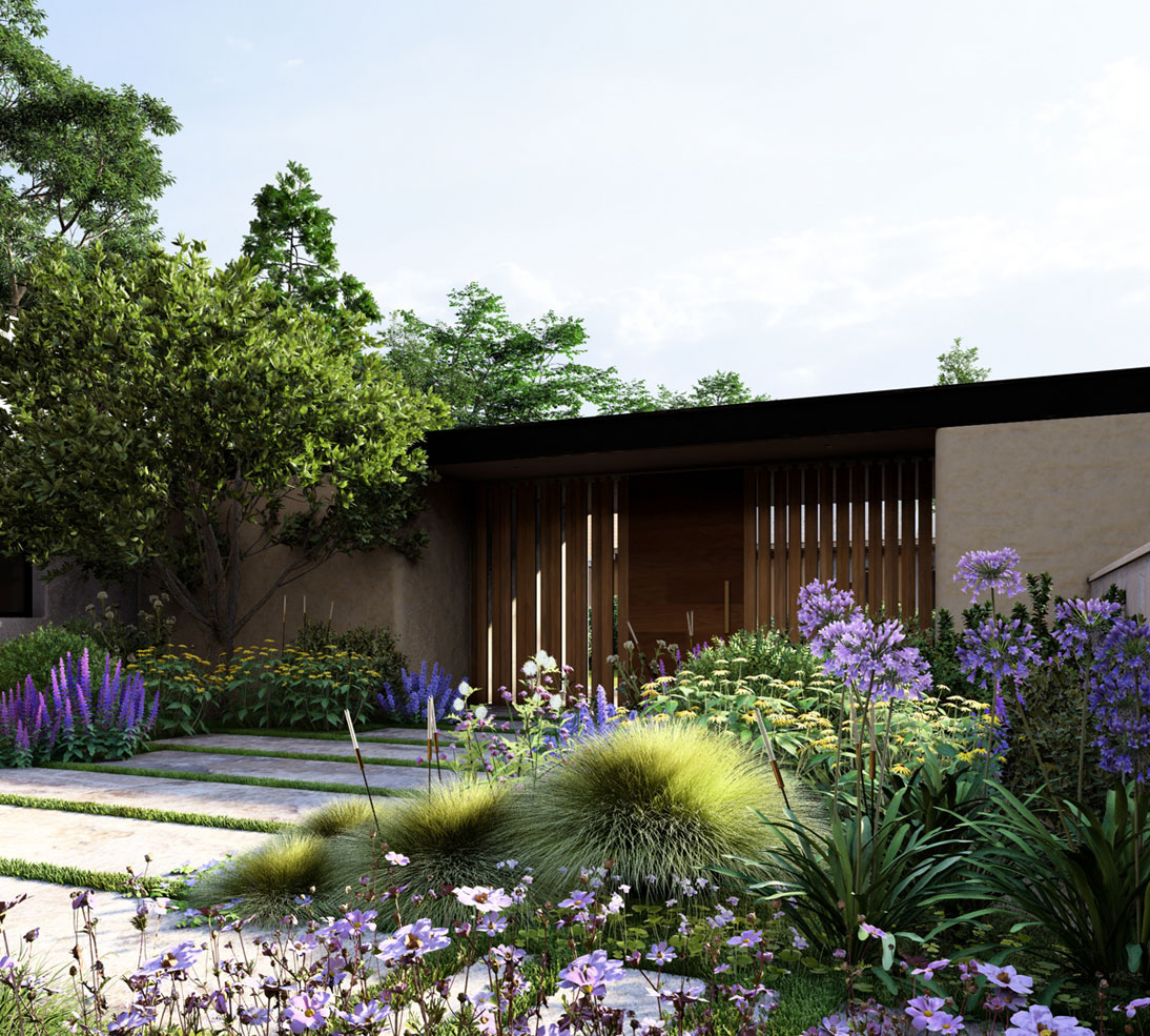 landscape rendering lush garden