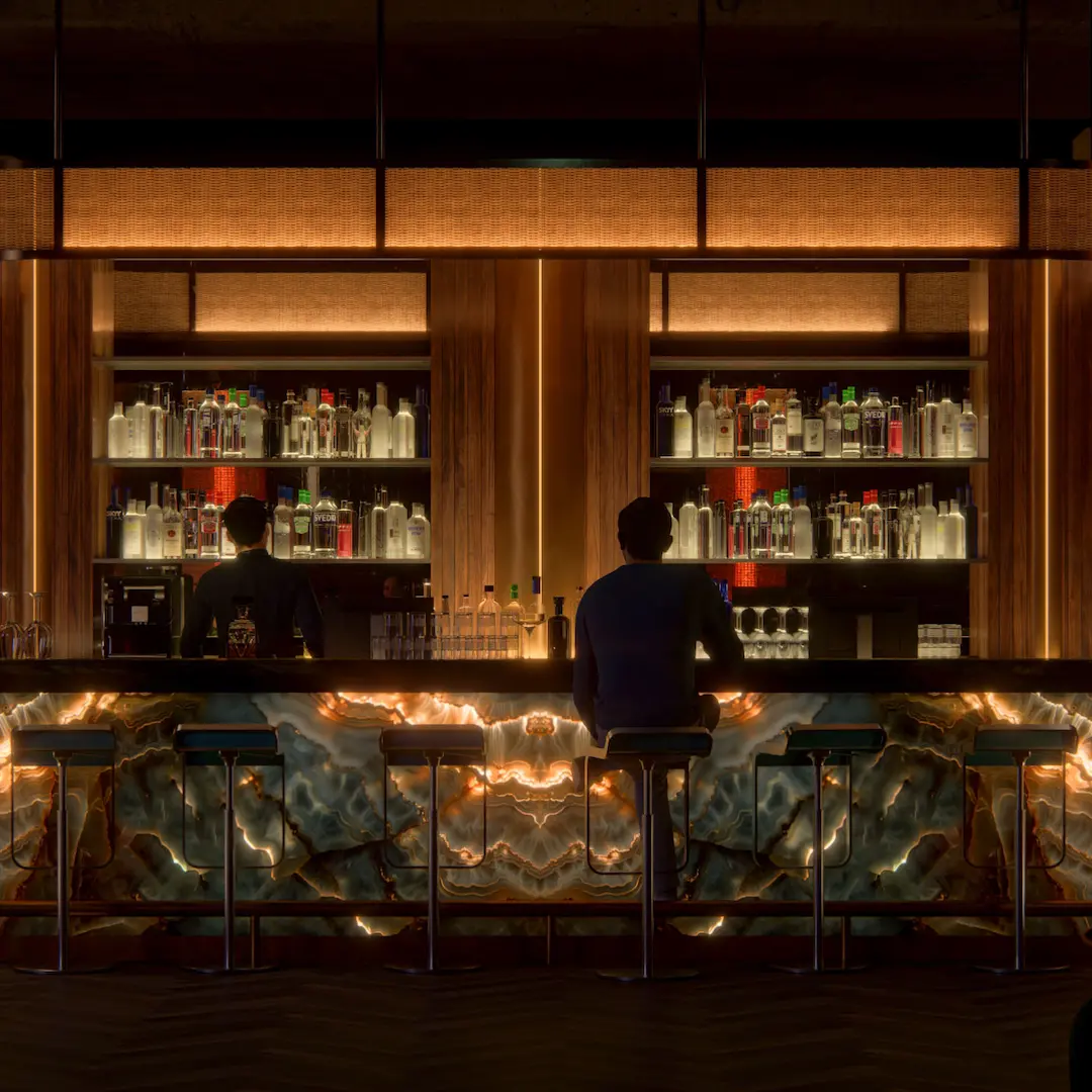 bar con material translucido