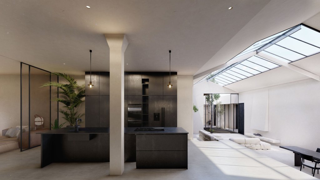 kitchen living room gemma galeno render