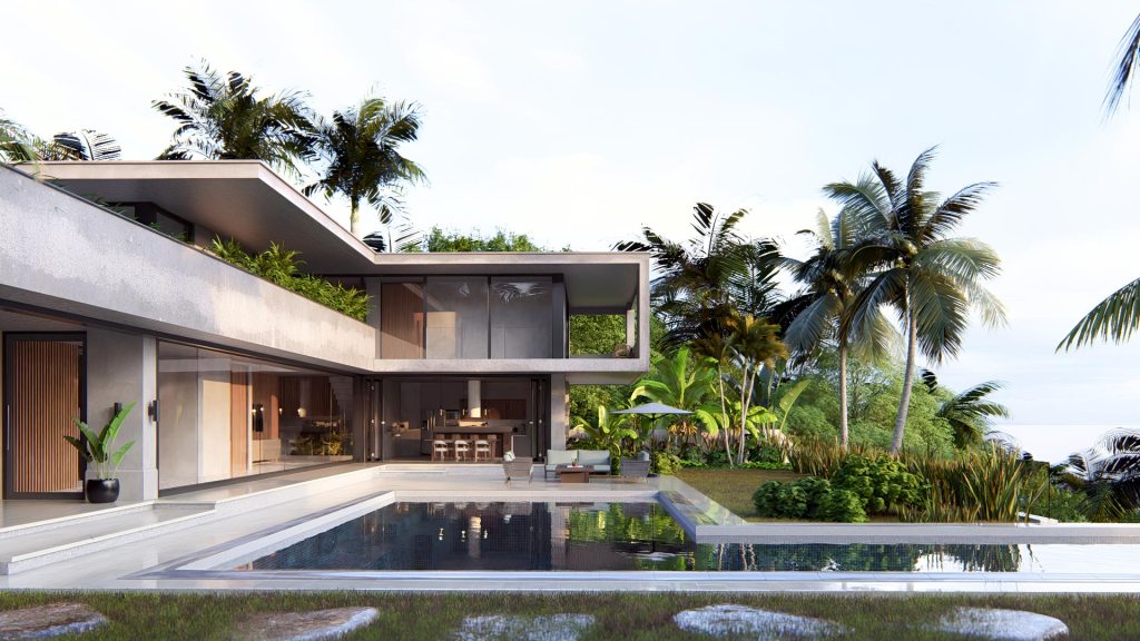 escena de ejemplo villa tropical