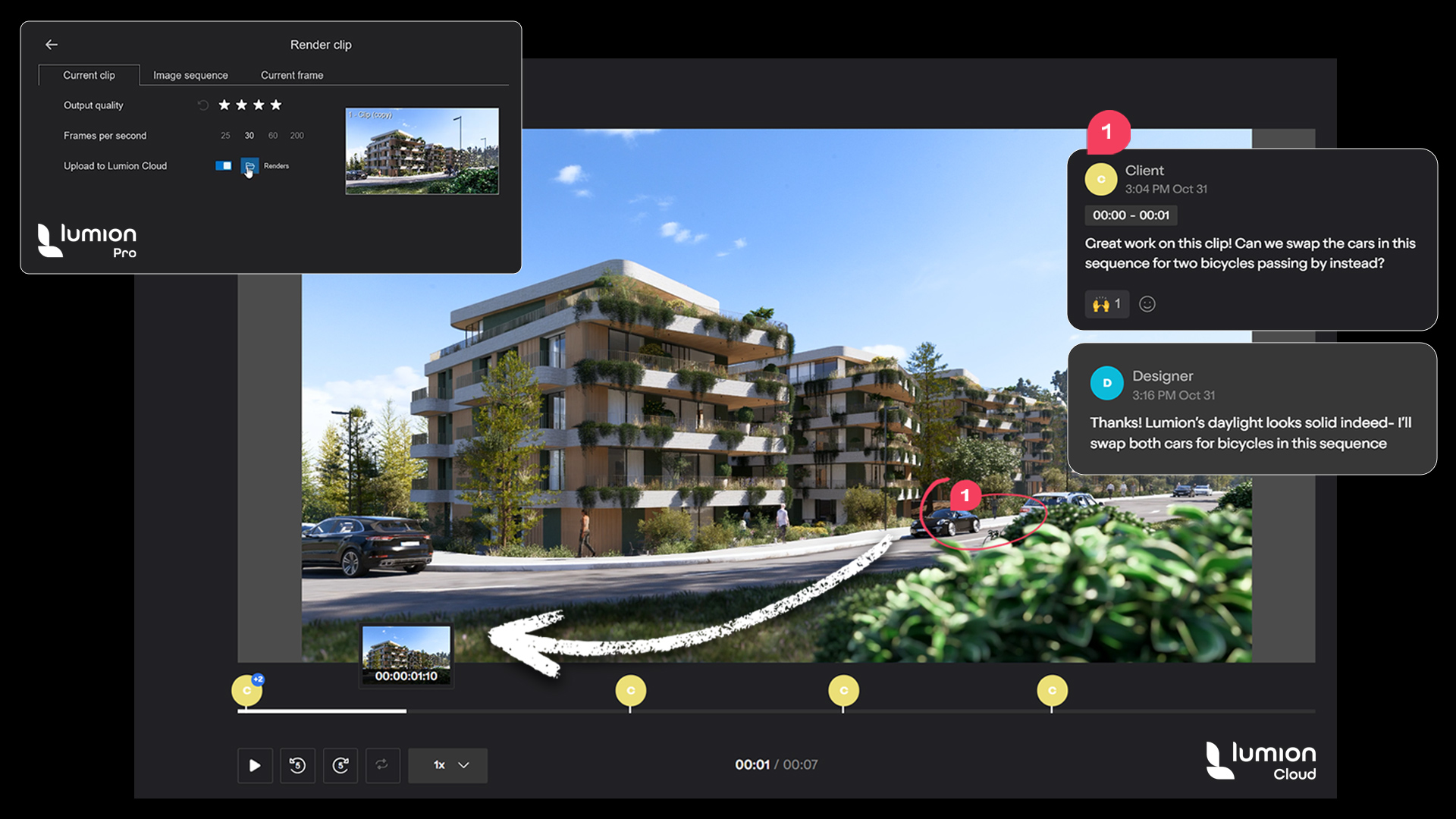 lumion pro cloud uploaded video comments