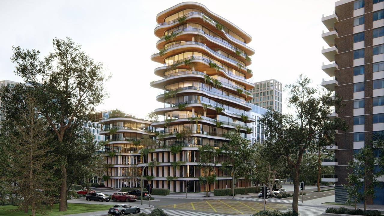 curvy tower exterior golden hour curvy tower exterior golden hour