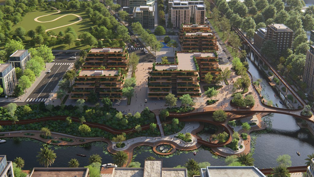 pro 26 multi residential aerial frontal shot