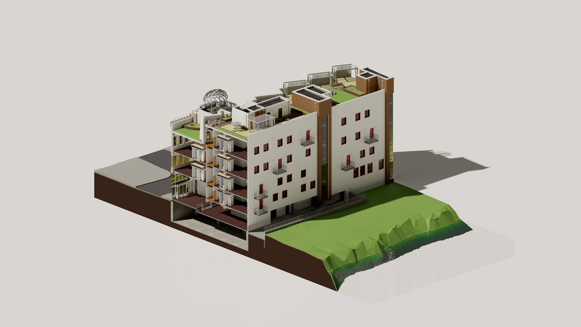 snowdon towers axo view revit snowdon towers axo view revit