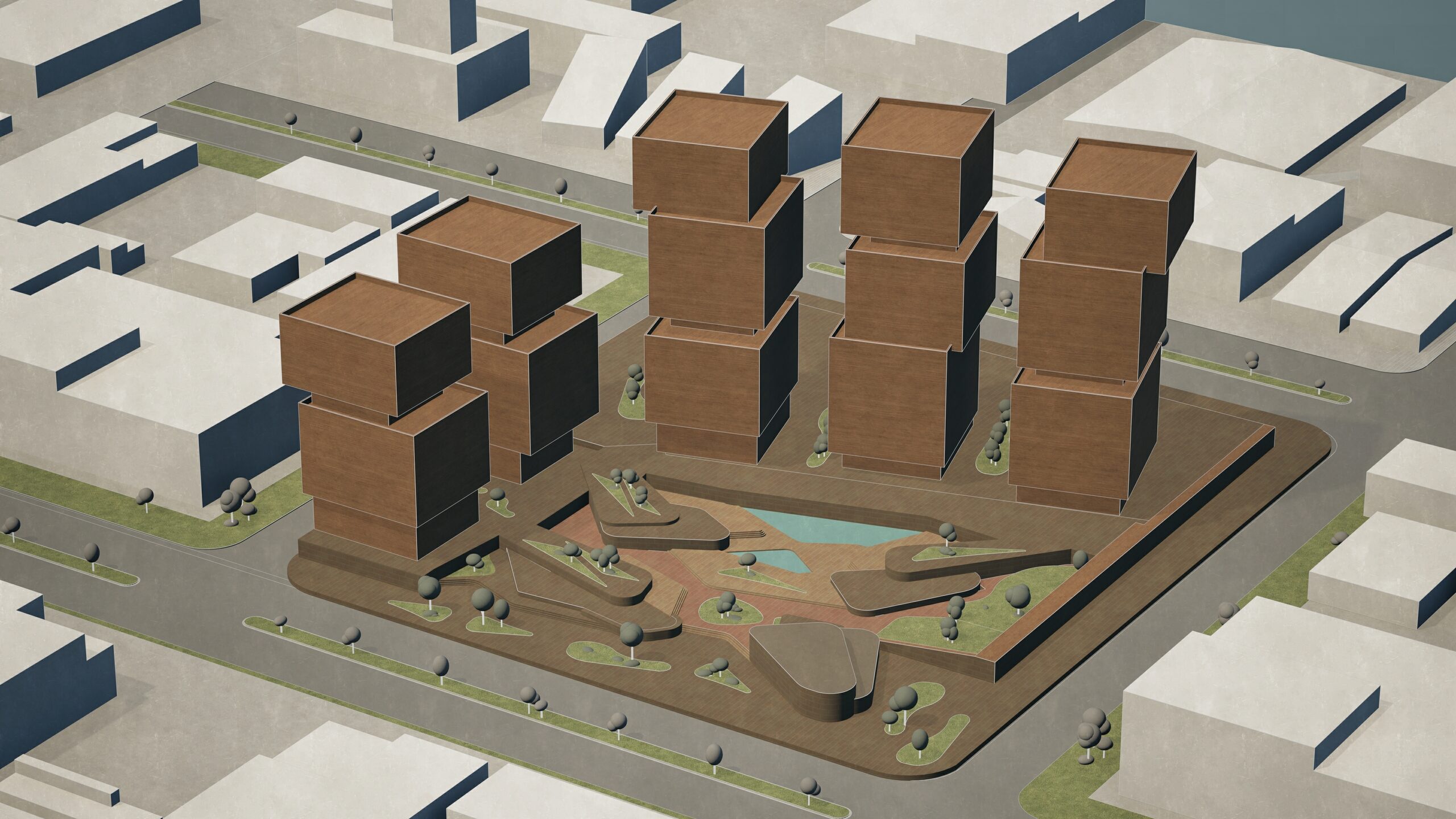 Diagrama arquitectónico de Axogram con estilo ambiente suave