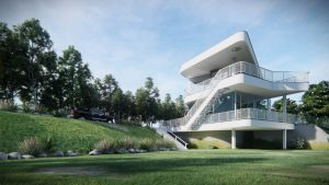 Interior de madera con sombras